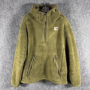 The North Face Campshire Sherpa Fleece Hoodie Mens M Green 1/4 Zip NF0A4R5D